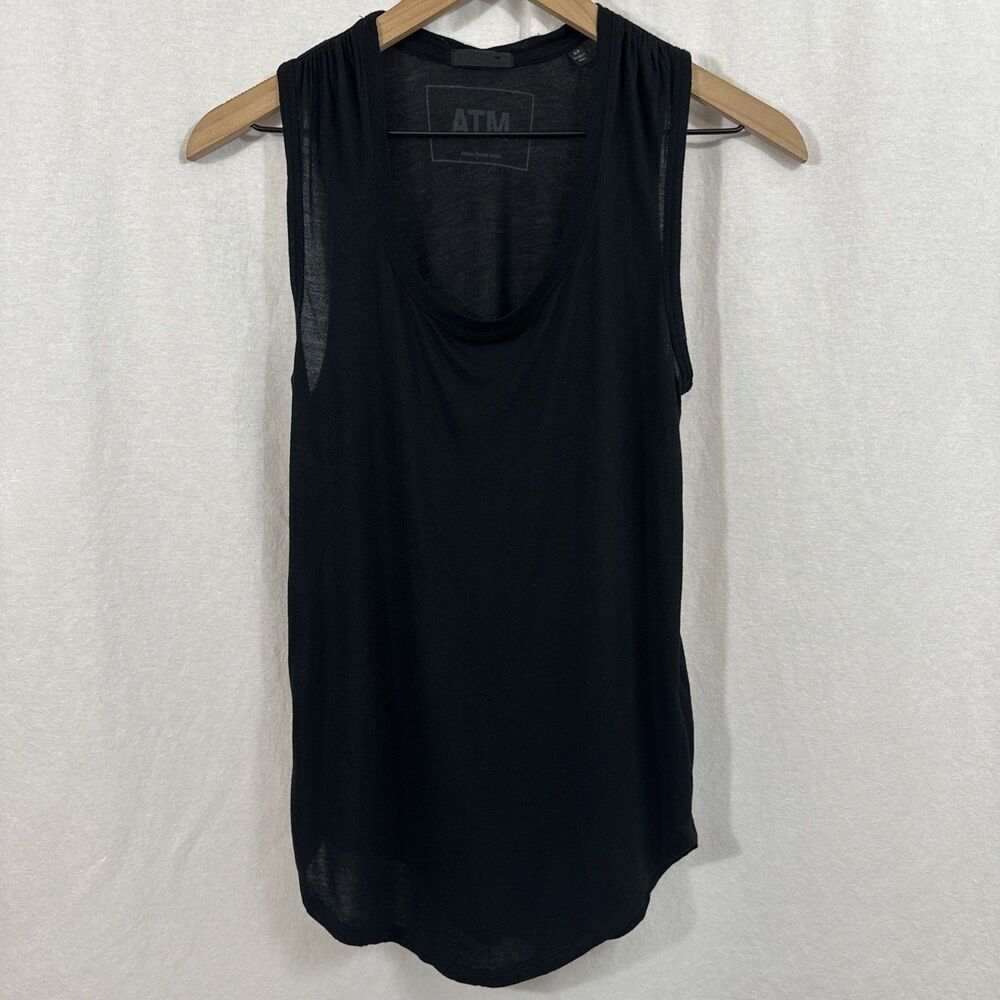 ATM Modal Black Sweetheart Tank Top Womens Size S Minimalist Classic Outdoor